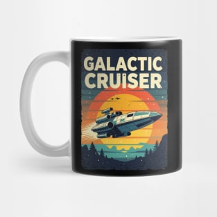 Retro 80s Galactic Cruiser Sci-Fi Poster Mug